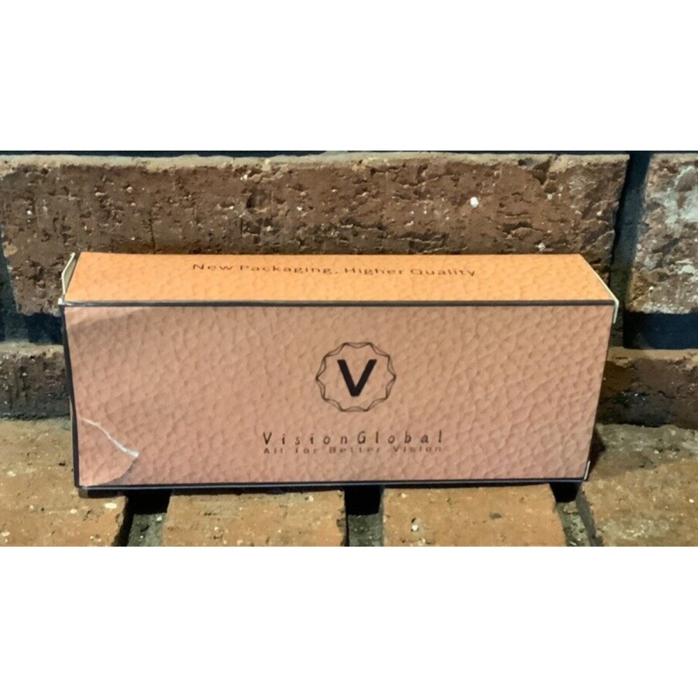 Vision Global Blue Light Protection Brown Plastic Frame Glasses with Case - Picture 2 of 4